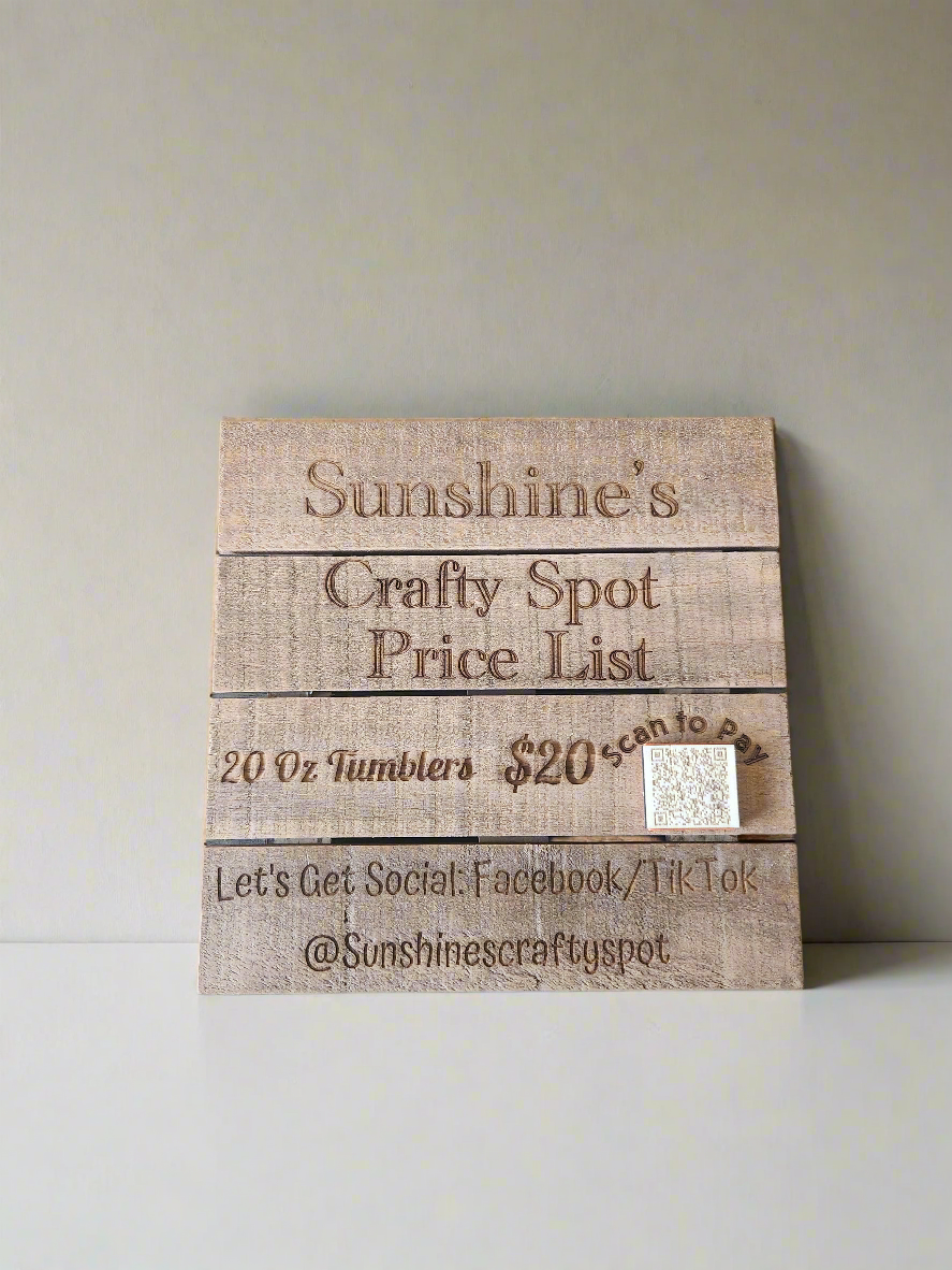 Engraved Wooden Easel Price List