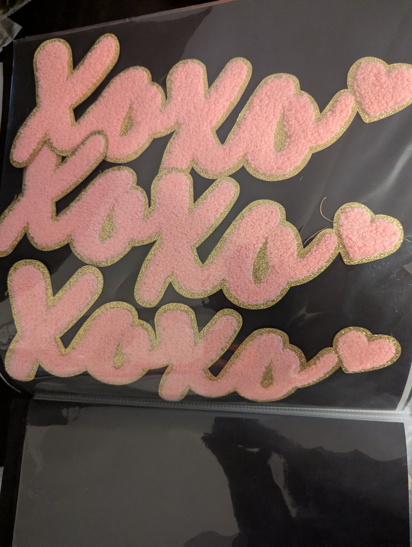 XOXO Heart Pink Chenille Patch Sweatshirt