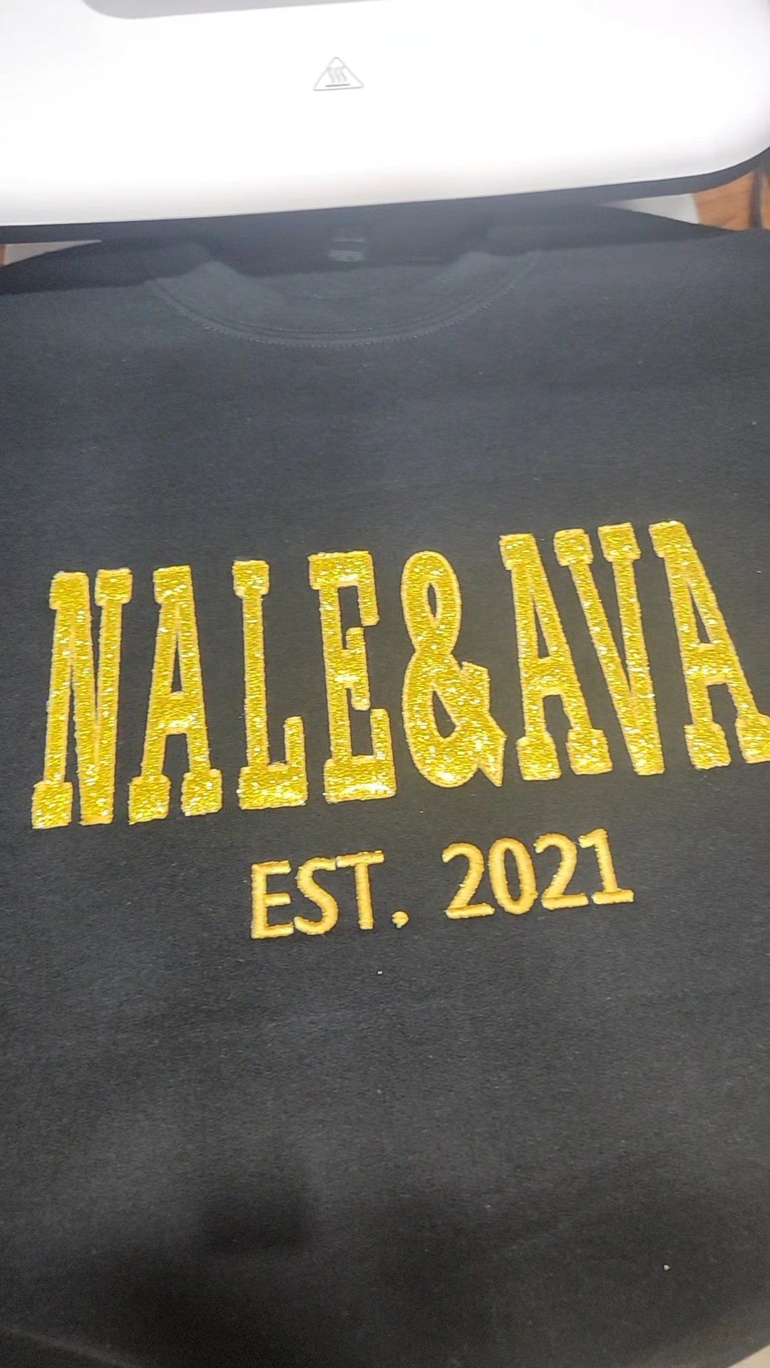 Embroidered Sweatshirt with Vinyl