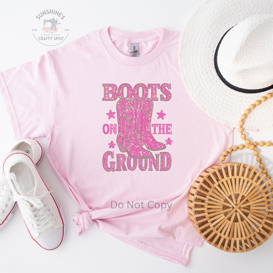 Boots on the Ground Pink Bling