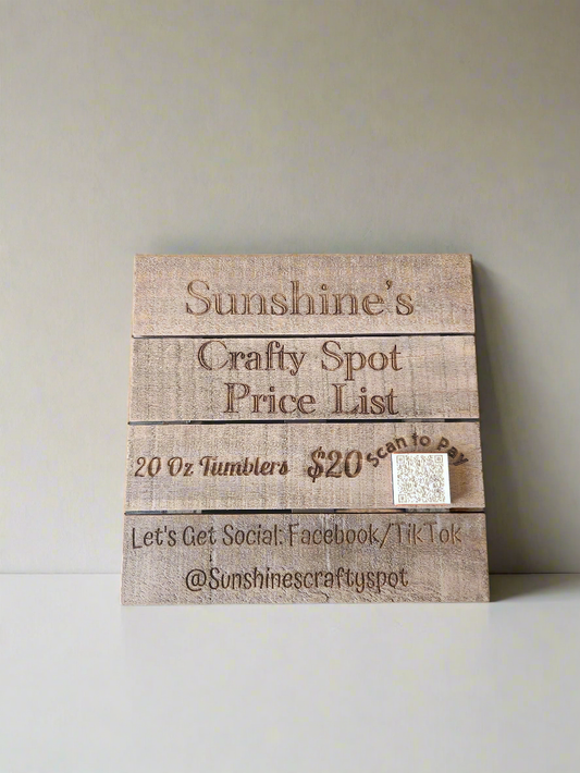 Engraved Wooden Easel Price List