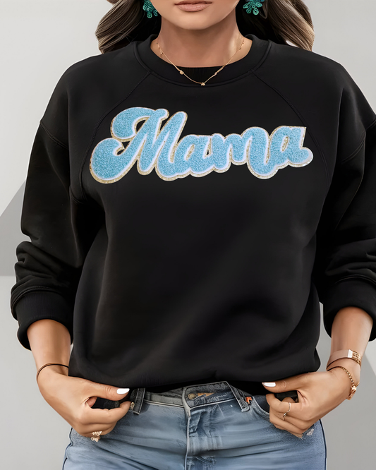 Mama Blue Chenille Patch