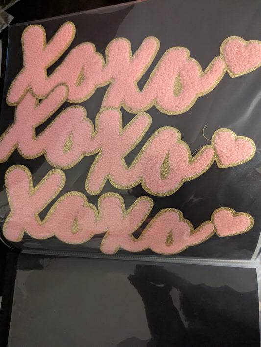 XOXO Heart Pink Chenille Patch Sweatshirt
